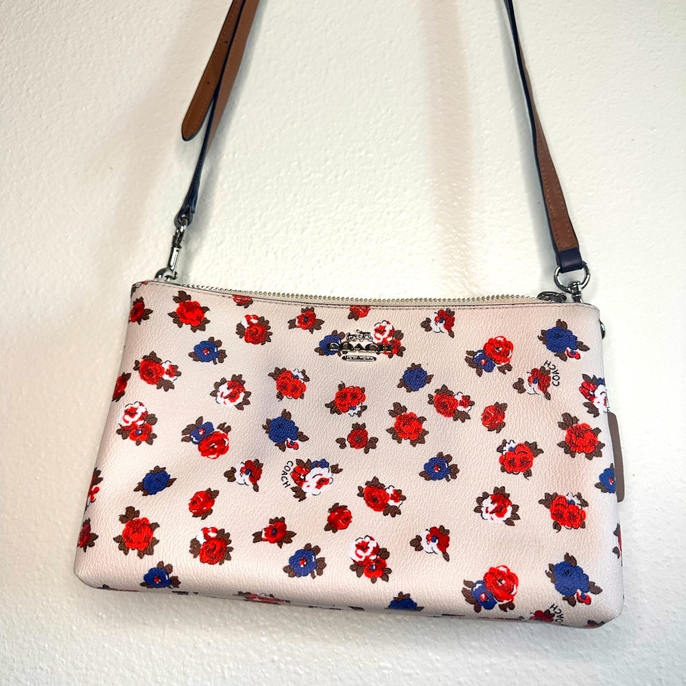 Coach tea rose print crossbody